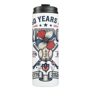 America Floral Patriotic Vintage Vector Design_1 Thermal Tumbler