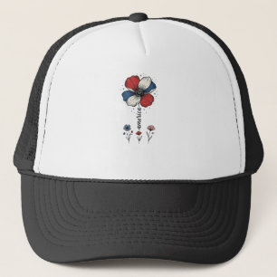America Floral Patriotic Vintage Vector Design_1 Trucker Hat