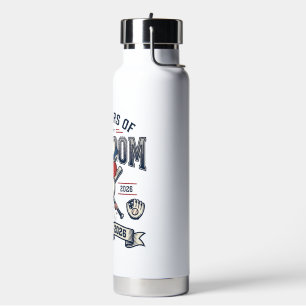 America Floral Patriotic Vintage Vector Design_1 Water Bottle