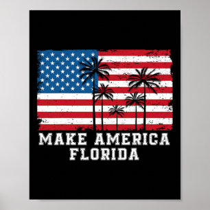 America Florida Desantis 2024 Trump Desantis Elect Poster