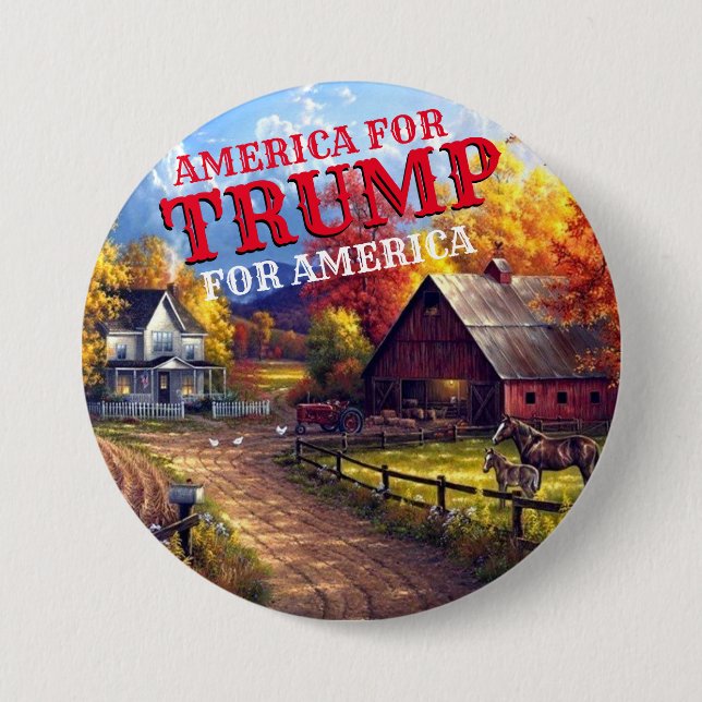 AMERICA FOR TRUMP 7.5 CM ROUND BADGE (Front)
