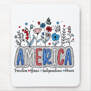 America Freedom Brave independence Power 4th July Mouse Mat