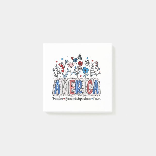 America Freedom Brave independence Power 4th July  Post-it Notes (Front)