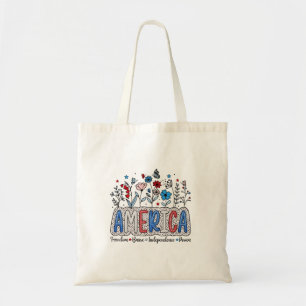 America Freedom Brave independence Power 4th July Tote Bag