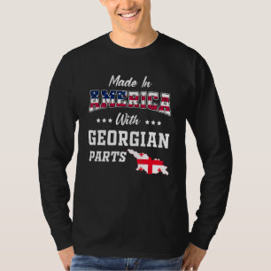 America Georgian Parts Georgia Map USA Flag Ancest T-Shirt