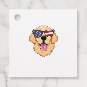 America Golden Retriever 4th of July  for Men Boys Favour Tags