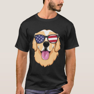 America Golden Retriever 4th Of July For Men Boys T-Shirt