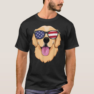 America Golden Retriever 4th Of July For Men Boys  T-Shirt