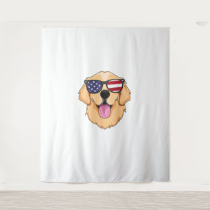 America Golden Retriever 4th of July for Men Boys Tapestry