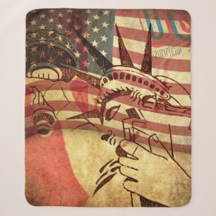 America, grunge background sherpa blanket