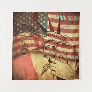 America, grunge background tapestry