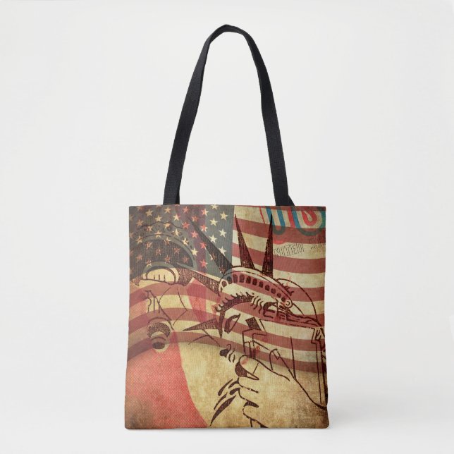 America, grunge background tote bag (Front)