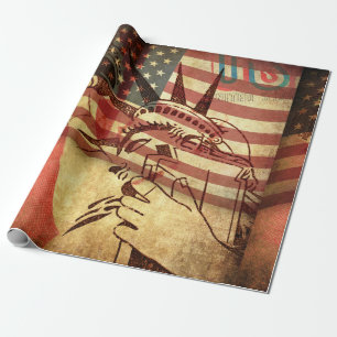 America, grunge background wrapping paper
