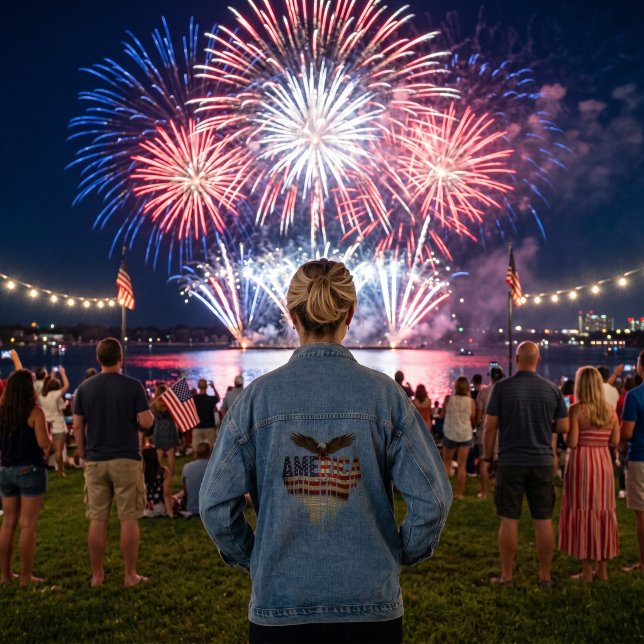 America grunge flag and eagle denim jacket (Creator Uploaded)
