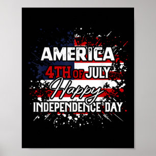 America Happy 4th Of July Independence Day Men Wom Poster