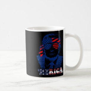America Happy 4th Of July Trump American Flag  Coffee Mug