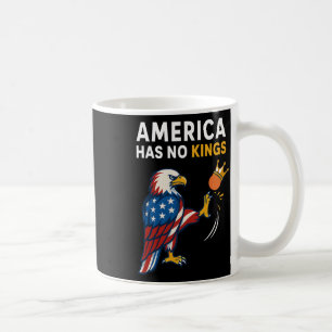 America Has No Kings Eagle Kick Orange Anti Trump Coffee Mug