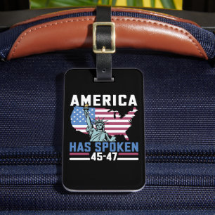 America Has Spoken 45 47 Trump President Vintage Luggage Tag