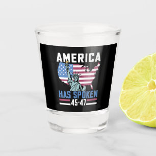 America Has Spoken 45 47 Trump President Vintage Shot Glass