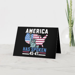 America Has Spoken 45 47 Trump President Vintage Thank You Card