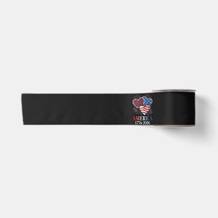 America Hearts 1776-2026 Patriotic Satin Ribbon