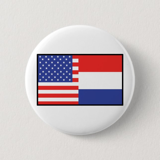 America Holland 6 Cm Round Badge (Front)