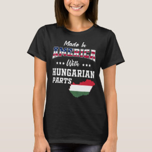 America Hungarian Parts Hungary Map USA Flag Roots T-Shirt