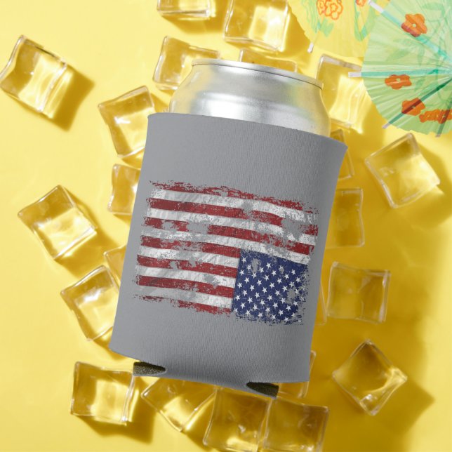 America In Distress - Upside Down Flag Can Cooler (In Situ Summer)