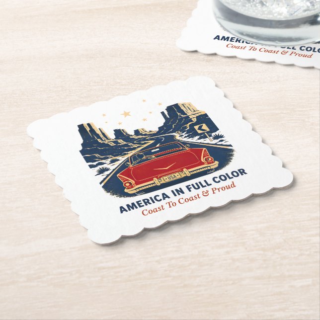 America In Full Colour Coaster (Angled)