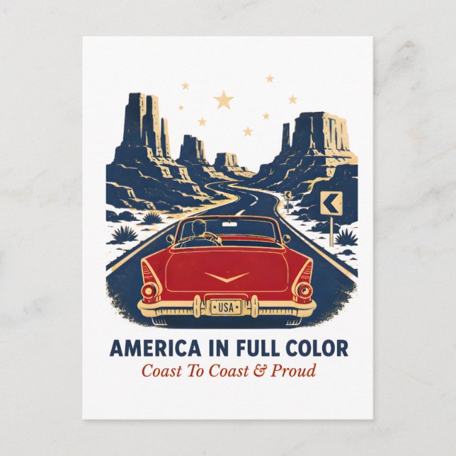 America In Full Colour Postcard (Front)