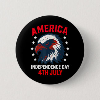 America Independence Day 4th July Freedom 6 Cm Round Badge