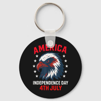 America Independence Day 4th July Freedom Key Ring