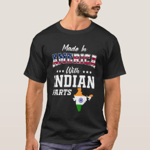 America Indian Parts India Map USA Flag Ancestry T-Shirt