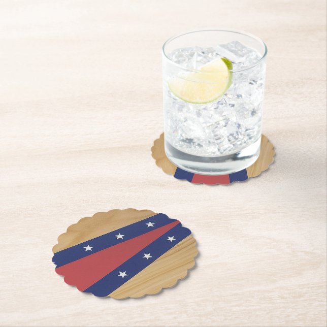 America-Inspired Art | Flags, Jerseys & 4th of Jul Paper Coaster (Insitu)