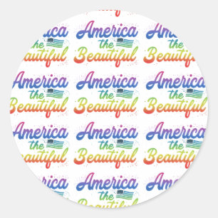 america is beautiful classic round sticker