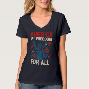 America Is Freedom for All – Patriotic Equality De T-Shirt