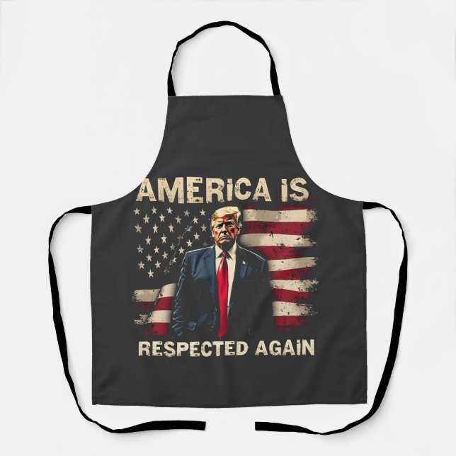 America is Respected Again Trump USA 4Th Of July Apron (Front)