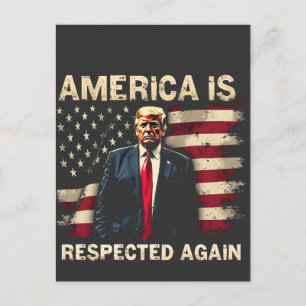 America is Respected Again Trump USA 4Th Of July Holiday Postcard