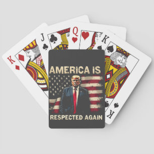 America is Respected Again Trump USA 4Th Of July Playing Cards