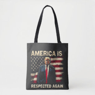 America is Respected Again Trump USA 4Th Of July Tote Bag
