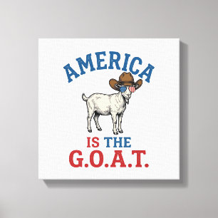 America Is The G.O.A.T Patriotic Goat Cowboy Shirt Canvas Print