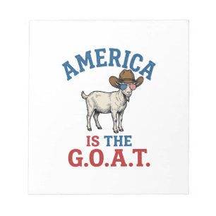 America Is The G.O.A.T Patriotic Goat Cowboy Shirt Notepad