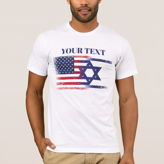 America Israel Flag T-Shirt (Front)
