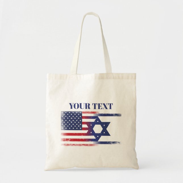 America Israel Flag Tote Bag (Front)