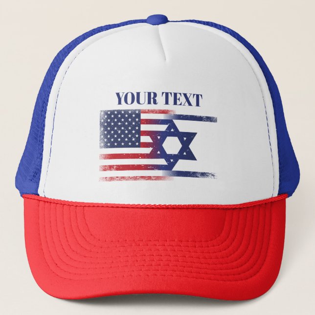 America Israel Flag Trucker Hat (Front)
