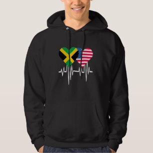 America Jamaica Couples Heart Hoodie