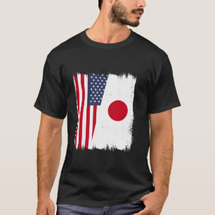 America Japan Half Flag Wear USA American Japanese T-Shirt
