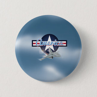 America Jet fighter Air Force 6 Cm Round Badge