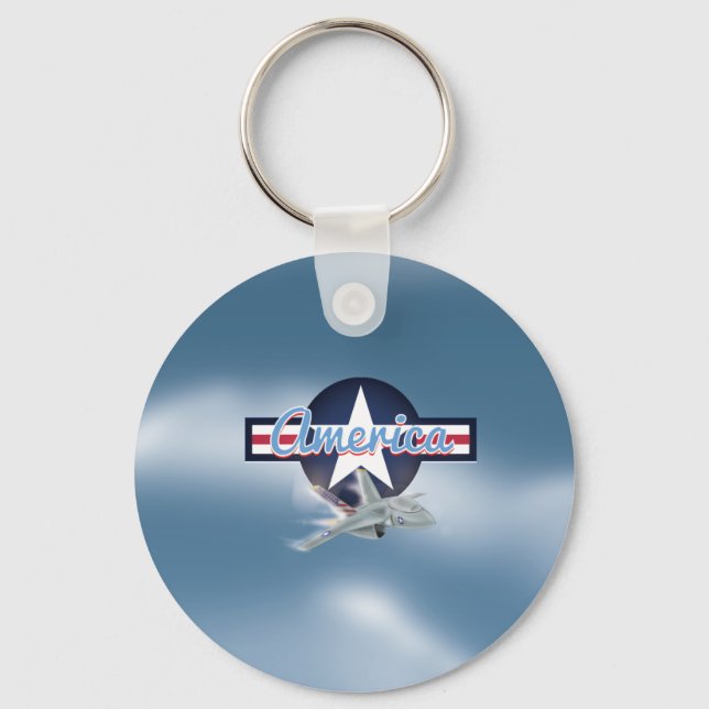 America Jet fighter Air Force Key Ring (Front)