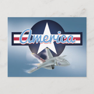 America Jet fighter Air Force Postcard
